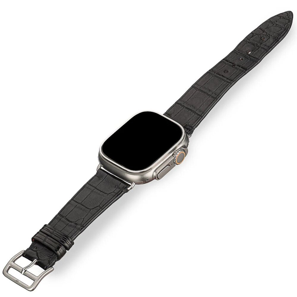 Unique Exotic Leather Strap – Genuine Alligator - Black Color